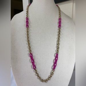 Pink and Goldtone chain JCrew necklace